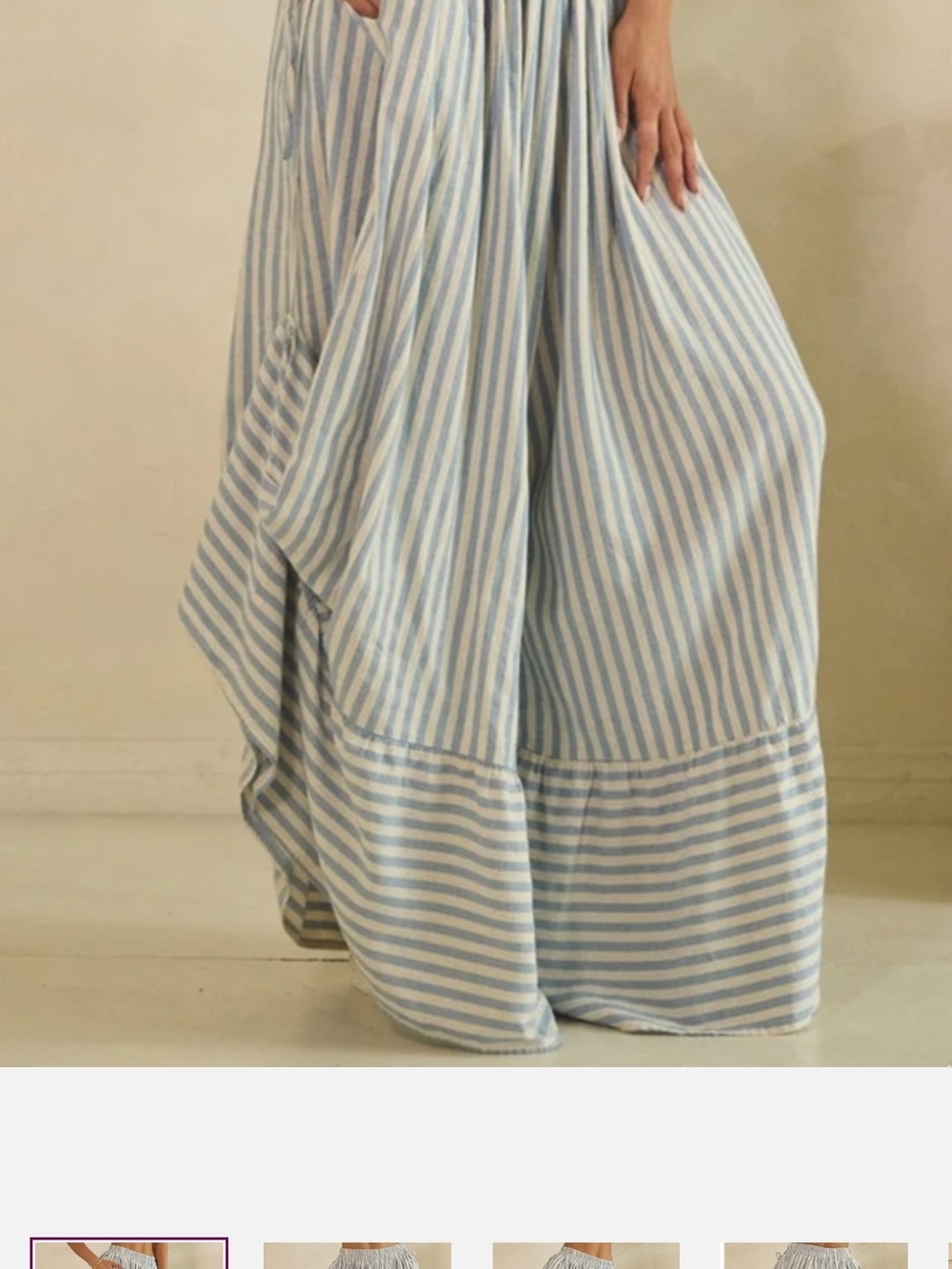 Oli & Hali Light Blue and White Striped Pants - Picture 1 of 6